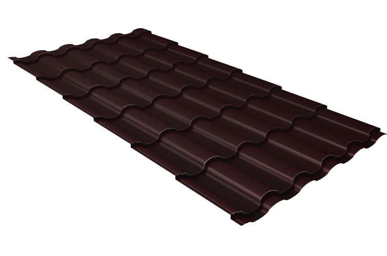 Металлочерепица кредо Grand Line 0,5 Satin RAL 8017 шоколад